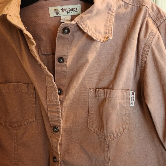 Dri-Duck womens salmon color workwear work shirt L button down - Picture 2 of 8